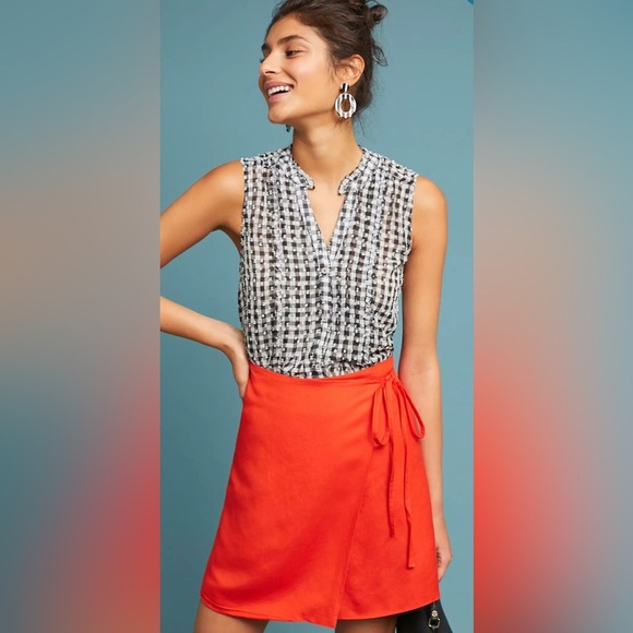 Anthropologie Maeve Gingham Sleeveless Buttondown - Size XS - Picture 1 of 12